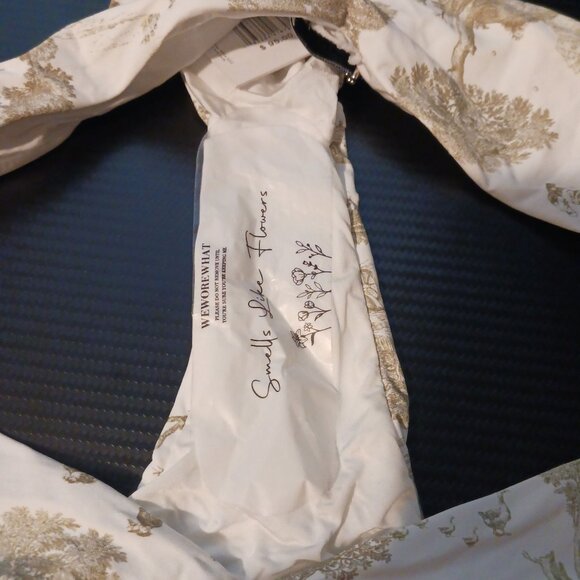 NEW WeWoreWhat Delilah Vintage Toile‎ Print Scoop Bikini Swim Bottom in Sage, L - Picture 6 of 13